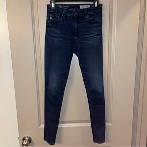 AG Jeans The Farrah High Rise Skinny Ankle - Navy Denim